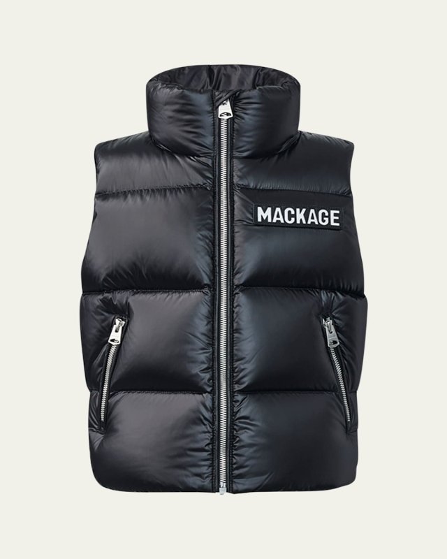 Kid's Charlee Quilted Logo Vest, Size 2-